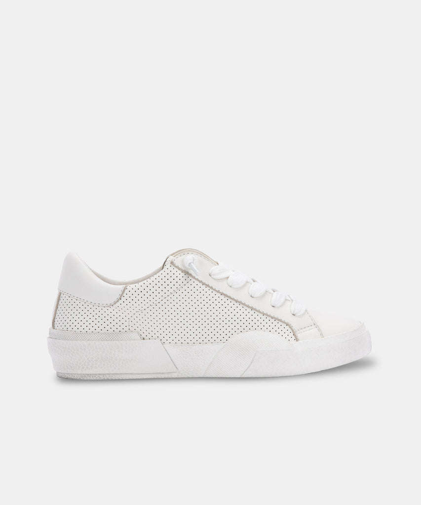 ZINA SNEAKERS WHITE PERFORATED LEATHER– Dolce Vita 4456889188418