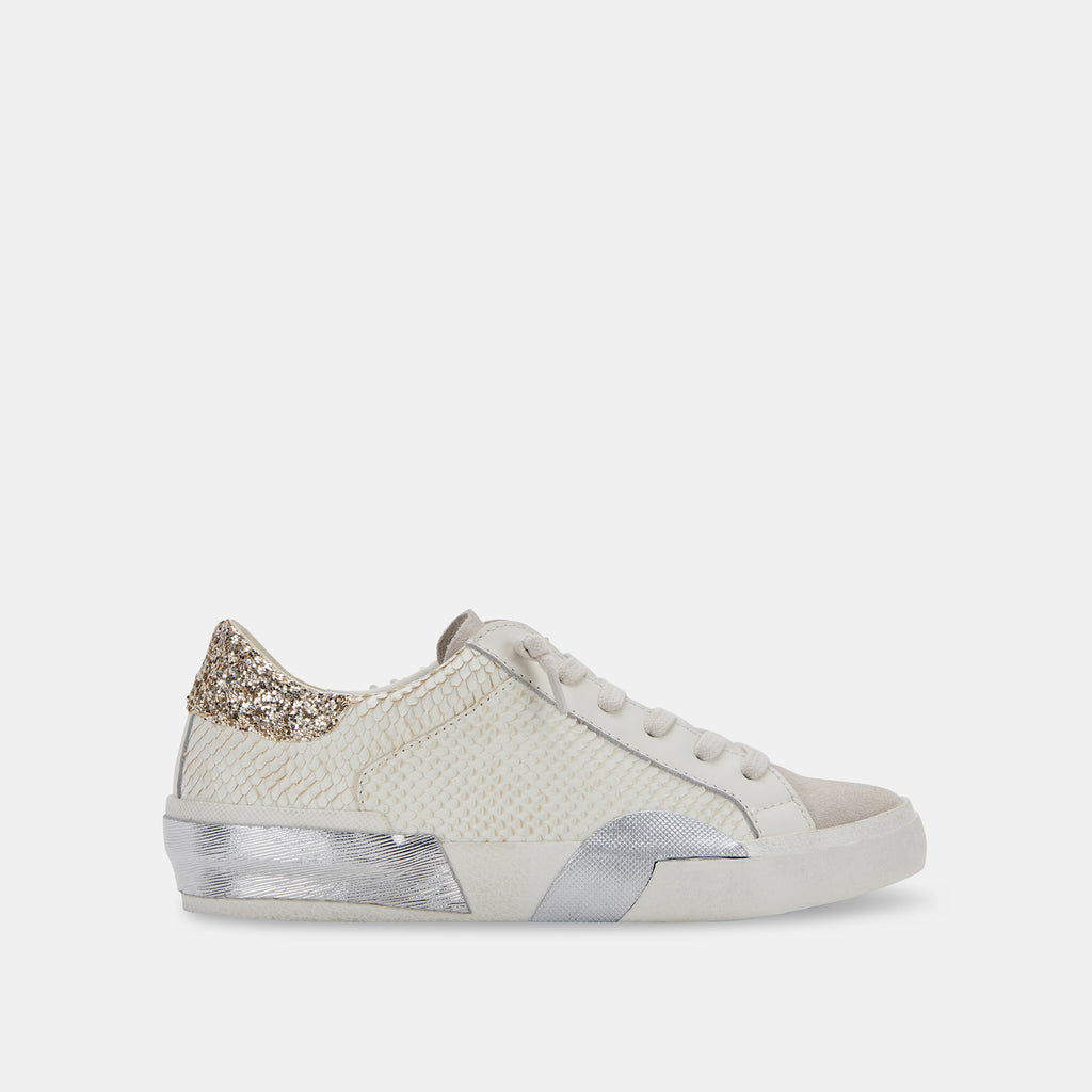 ZINA SNEAKERS OFF WHITE EMBOSSED LEATHER– Dolce Vita 6665700638786