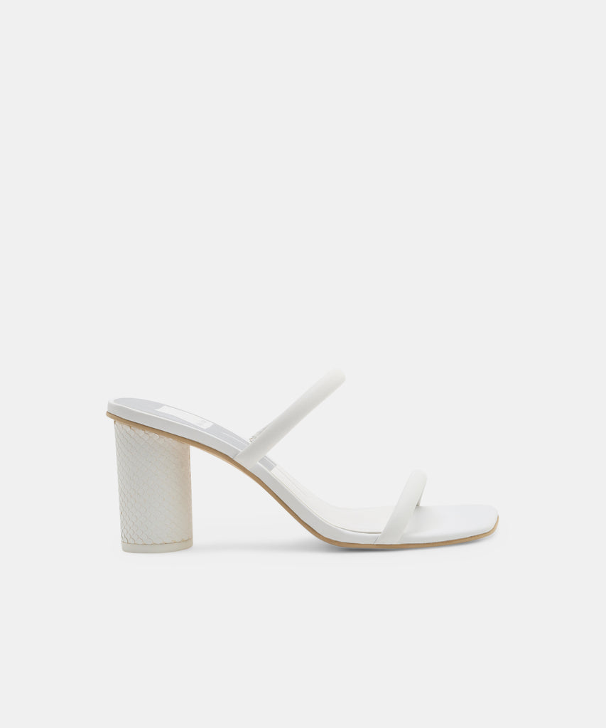 NOLES Heels White Leather | Women's Chunky Round Heels– Dolce Vita 1758743265346