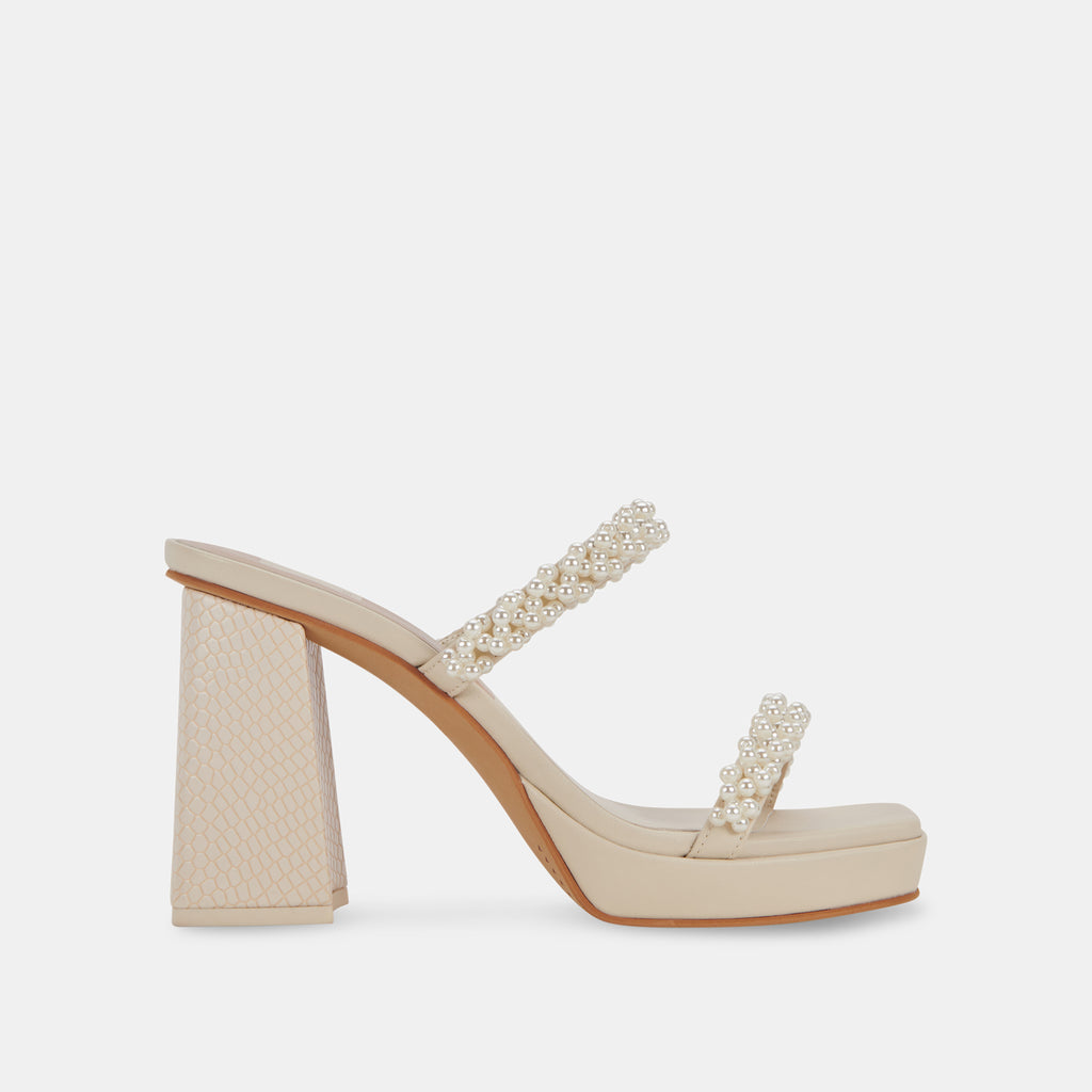 ARIELE Platform Heels Vanilla Pearls | Block Heeled Sandals– Dolce Vita 6866092490818