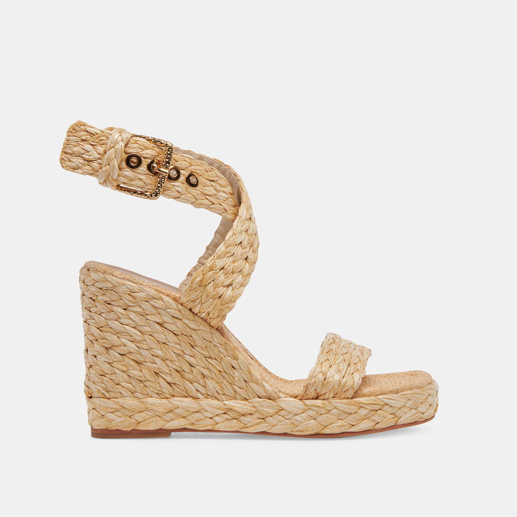 ALDONA Wedges Natural Leather | Natural Braided Raffia & Leather Sandals– Dolce Vita 6882427338818