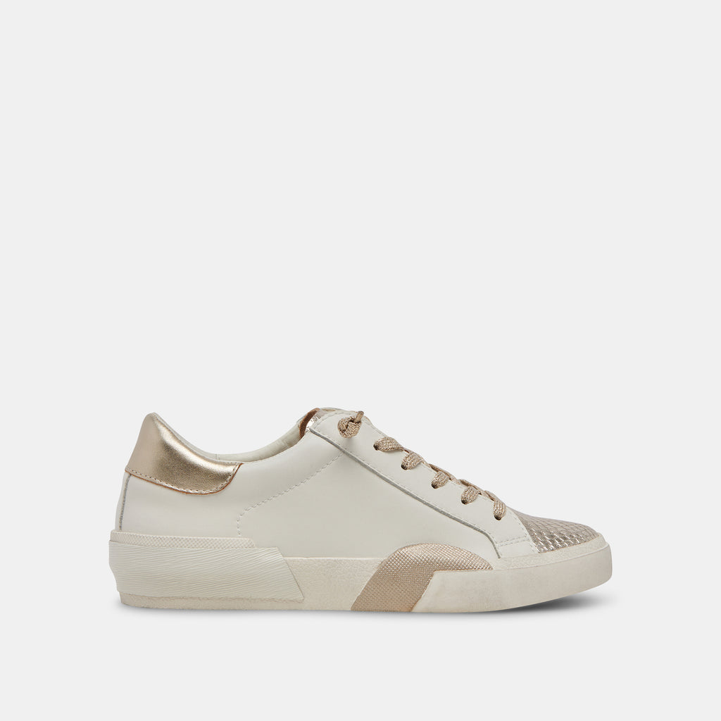 ZINA Sneakers White Gold Leather | White Gold Leather Sneakers– Dolce Vita 6895820832834