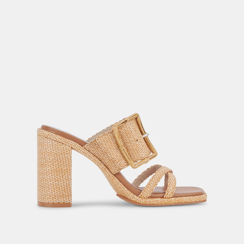 ONNIE Wide Heels Warm Natural Raffia | Recycled Raffia Heels– Dolce Vita 6900664664130