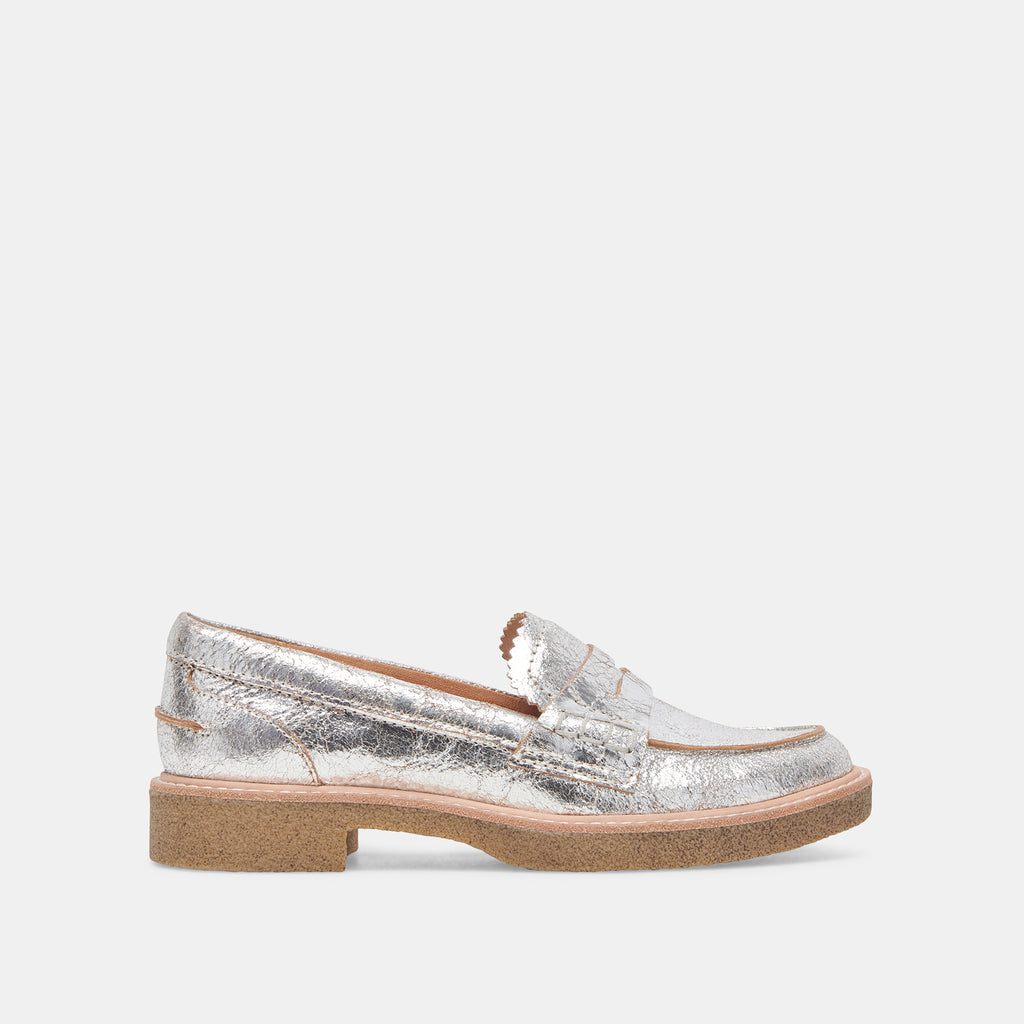 ARABEL LOAFERS SILVER DISTRESSED LEATHER– Dolce Vita 6908072460354