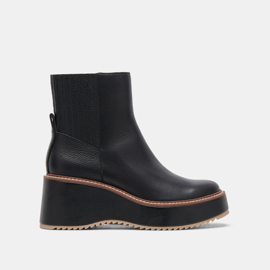 Hilde Black Leather Boots | Women's Platform Black Leather Boots– Dolce Vita 6908076851266