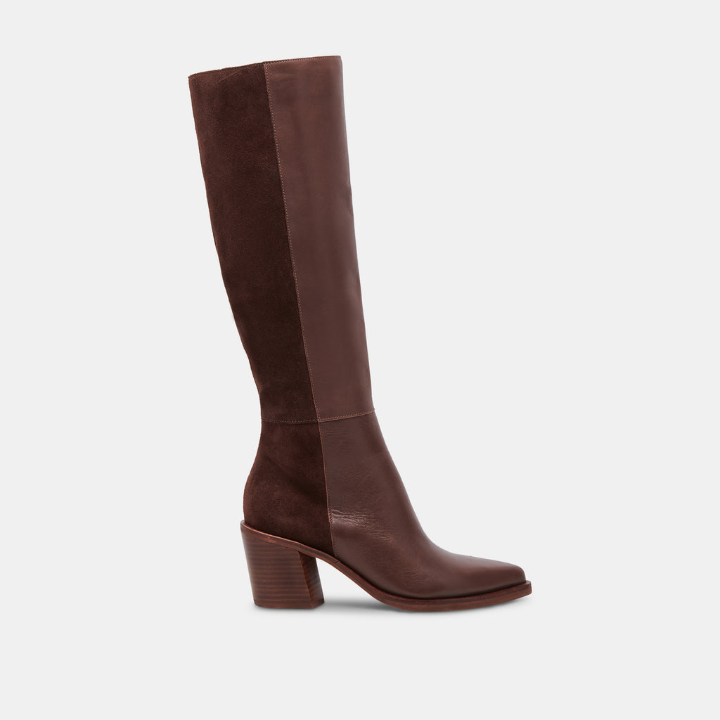 KRISTY Boots Chocolate Leather | Women's Luxe Knee-High Boots– Dolce Vita 6908077572162