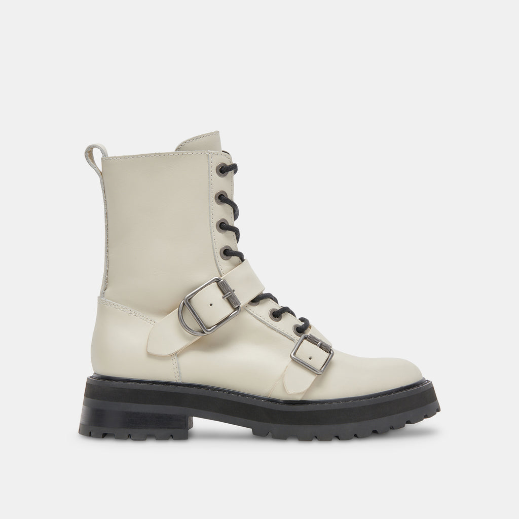 RONSON Boots Off White Leather | Women's White Leather Lug Boots– Dolce Vita 6908079734850