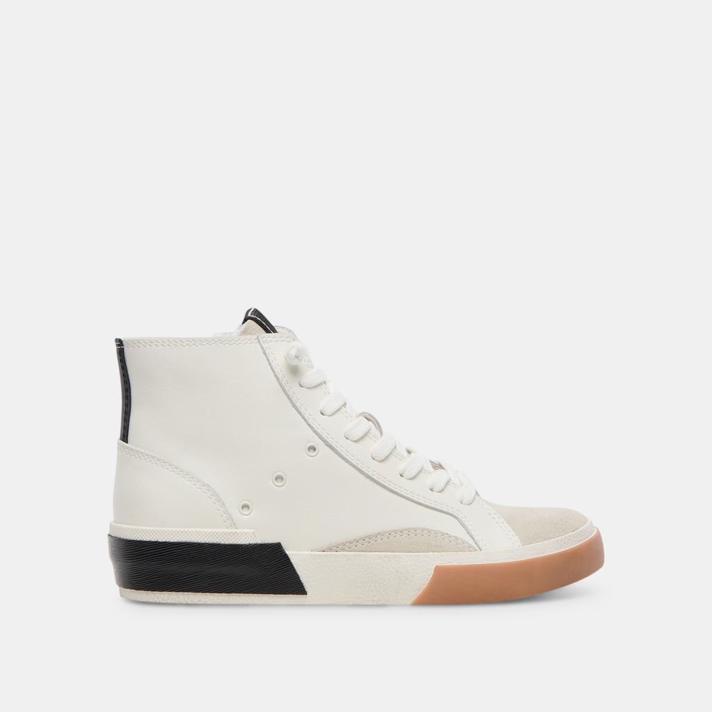 Zohara Sneakers White Black Leather | Women's High-Top Sneakers– Dolce Vita 6908081995842