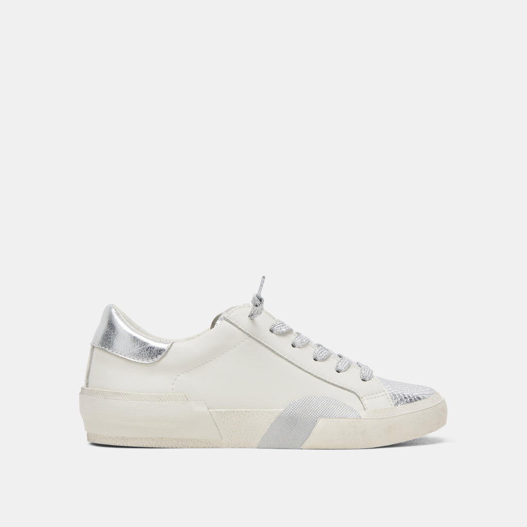 ZINA SNEAKERS WHITE SILVER LEATHER– Dolce Vita 6915496247362