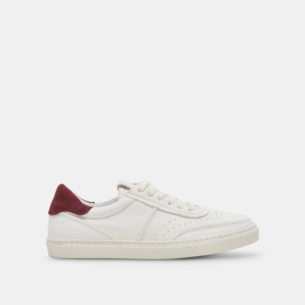 BODEN SNEAKERS WHITE MAROON LEATHER– Dolce Vita 6923806801986