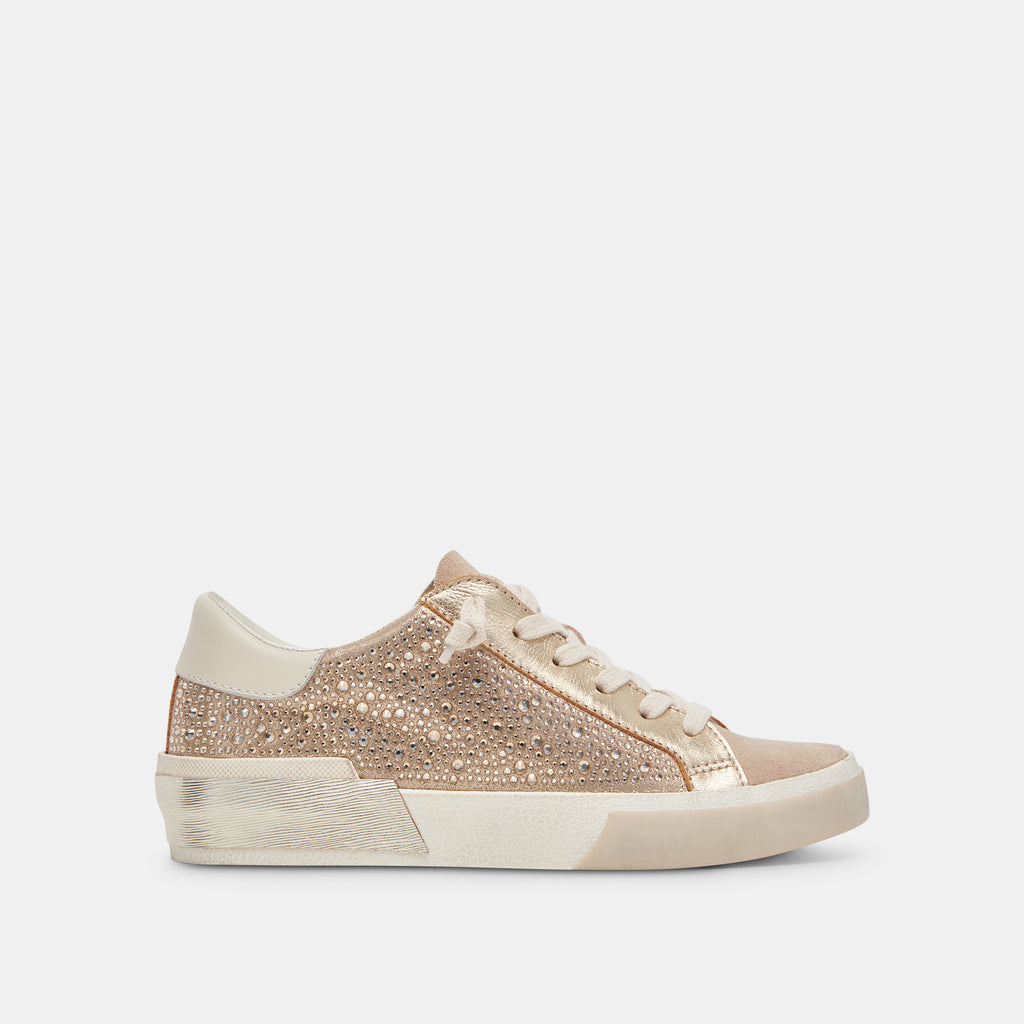 ZINA CRYSTAL SNEAKERS GOLD SUEDE– Dolce Vita 6939726020674