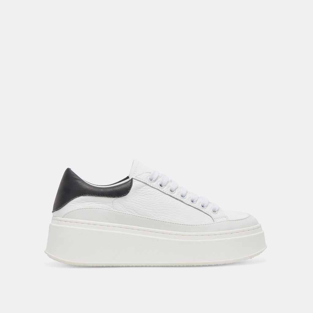 WYETT Sneakers White Black Leather | Leather White Black Sneakers– Dolce Vita 6939726118978
