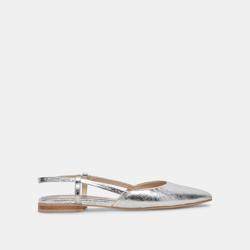 NARAH FLATS SILVER METALLIC LEATHER– Dolce Vita 6943527764034