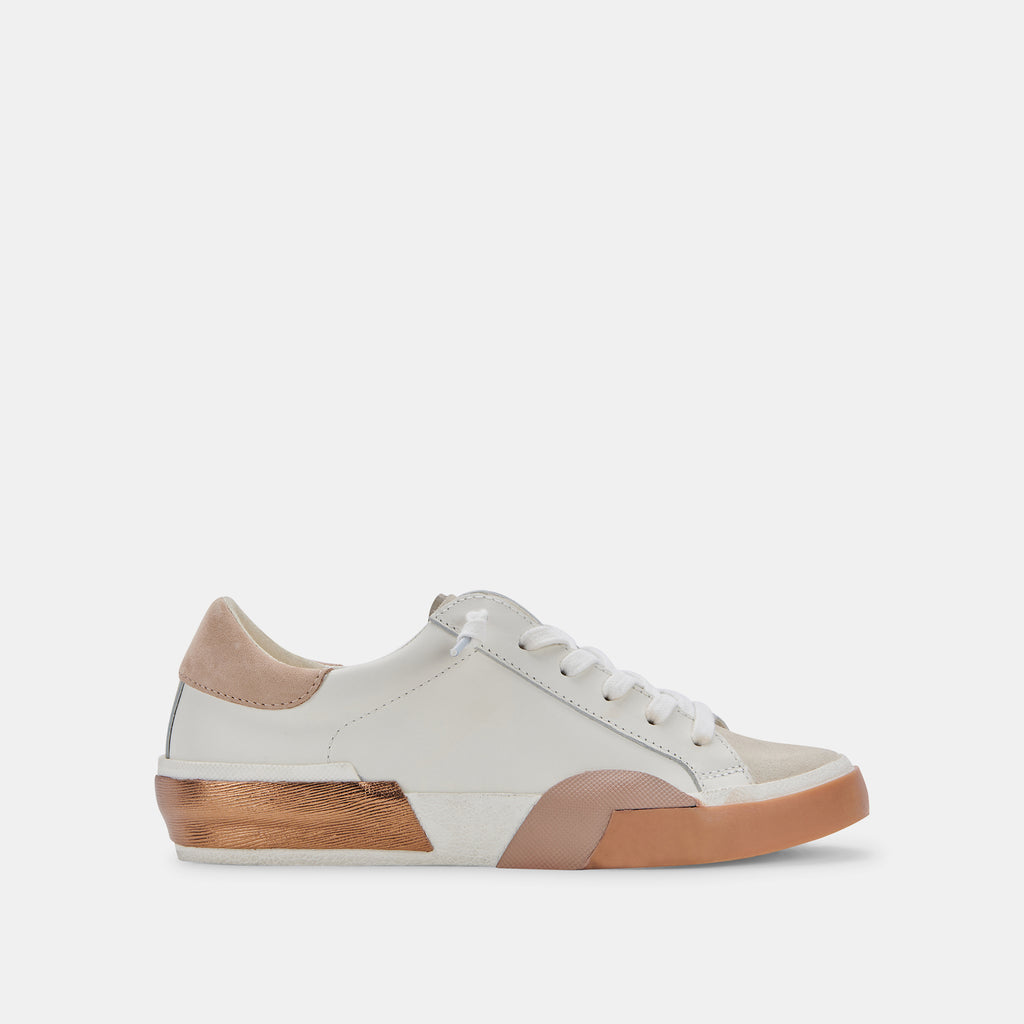 ZINA WIDE SNEAKERS WHITE TAN LEATHER– Dolce Vita 6952535818306