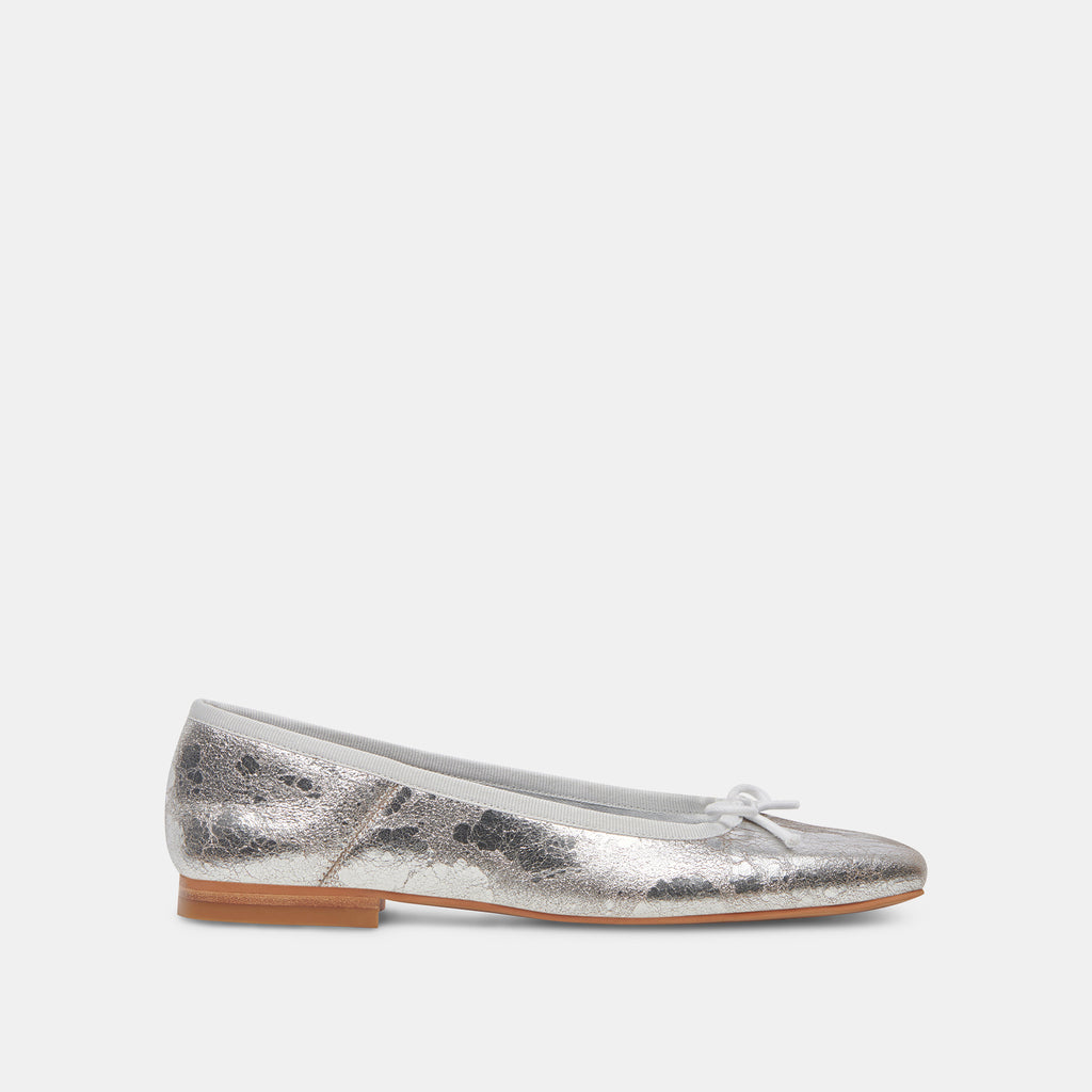 ANISA WIDE BALLET FLATS SILVER DISTRESSED LEATHER– Dolce Vita 6953574301762