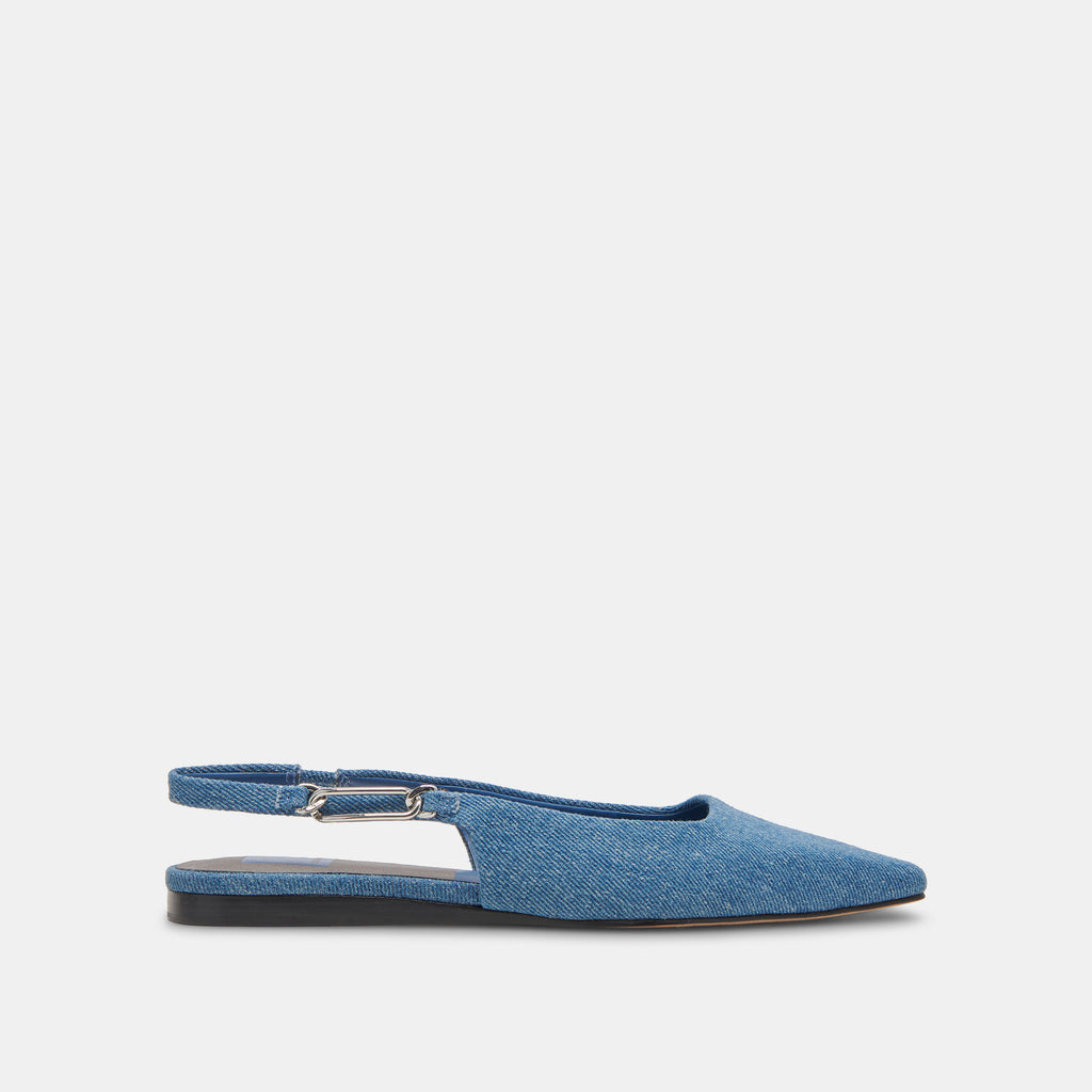 ELLEY Flats Blue Denim | Women's Designer Blue Denim Flats– Dolce Vita 6953924526146