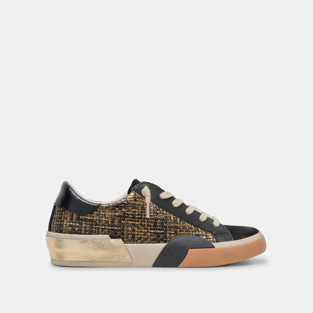 ZINA Sneakers Bronze Black Woven | Women's Elevated Bronze Sneakers– Dolce Vita 6955633147970