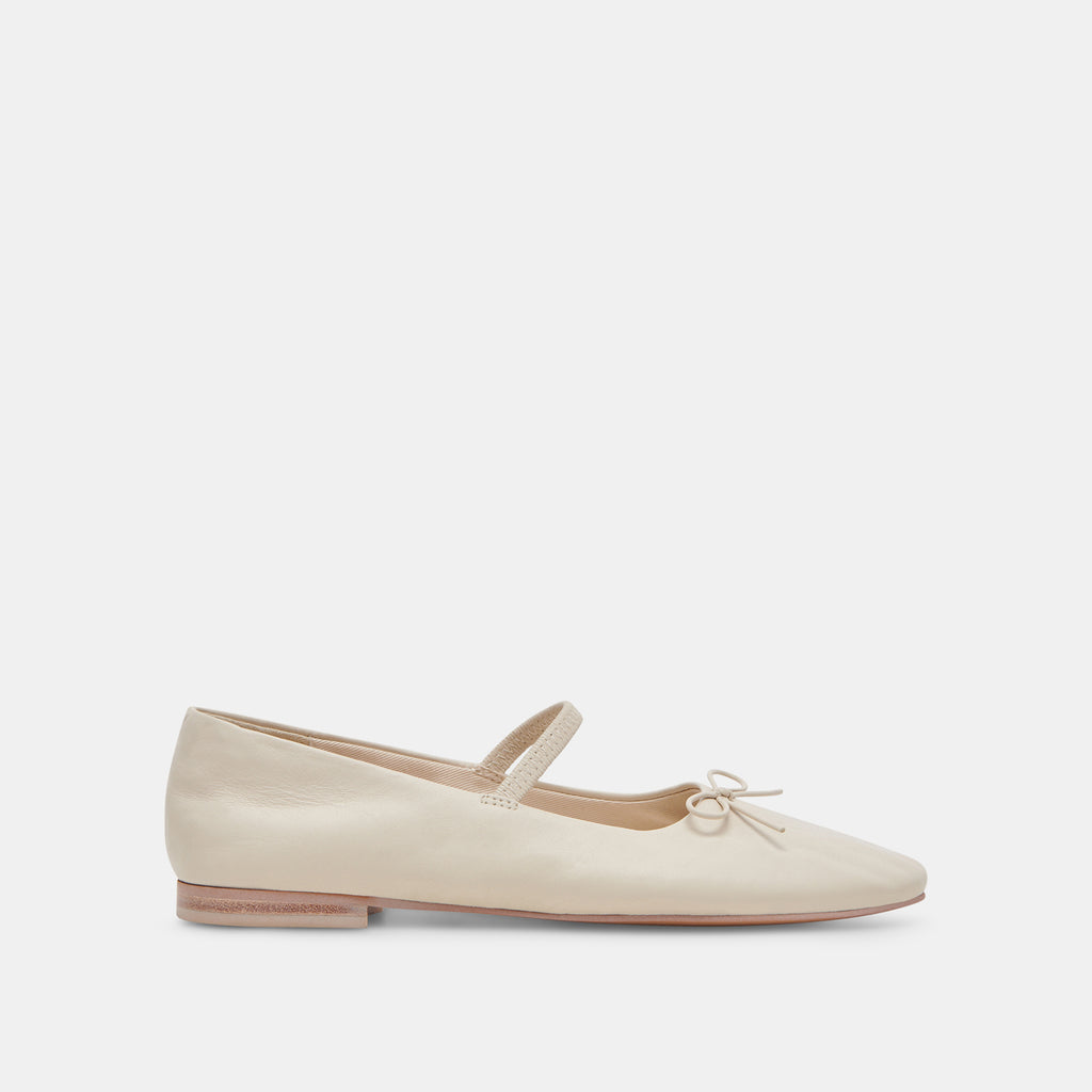 CARIN BALLET FLATS IVORY LEATHER– Dolce Vita 6973778395202